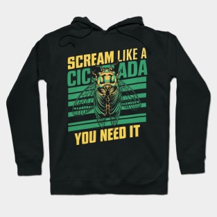 Entomology Cicada Scream Like A Cicada 2024 Cicada Fest Hoodie